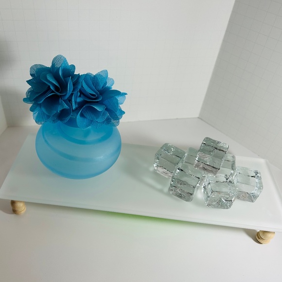 Accents | Frosted White Glass Riser | Poshmark